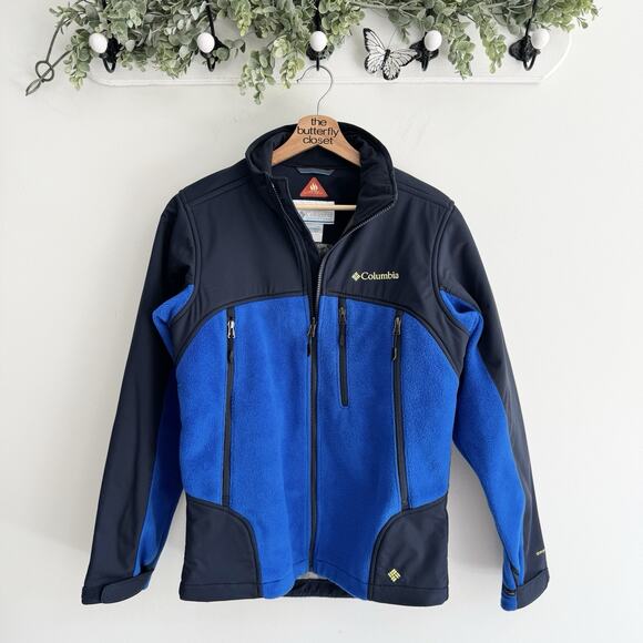 Columbia Men's Heat Elite Lite Jacket Royal Omni-heat Interchange Blue Black Sm - Picture 1 of 5